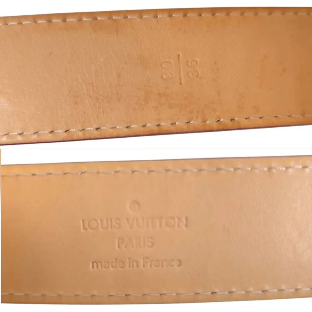 Louis Vuitton Red Vernis Leather Belt Gold Buckle Size 90/36 Made in France
